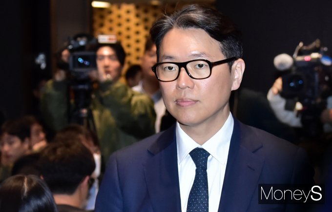 [머니S포토] 임종훈 대표, 한미사이언스 중장기 성장발표 기자회견 참석
