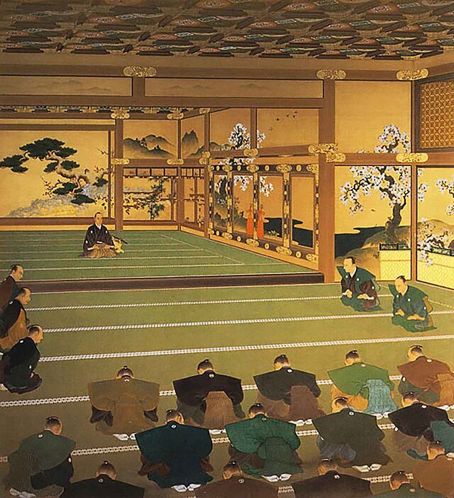 대정봉환. (출처: 邨田丹陵, Tanry? Murata, 회화(미상), Wikimedia Commons, Public domain)