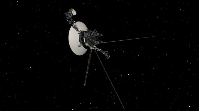 보이저 1호. (출처: NASA/JPL-Caltech, 그래픽 이미지(2013), Wikimedia Commons, Public domain)
