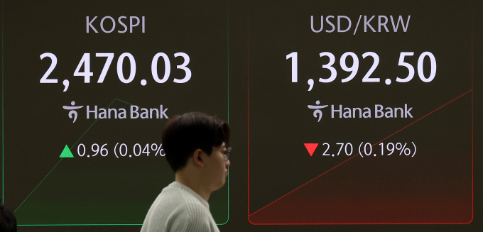 사진은 19일 서울 중구 하나은행 딜링룸. /사진=뉴시스