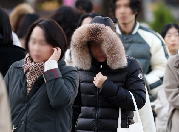  20일 전국 가끔 구름이 많고 중부 지방 중심으로 추운 날씨가 계속될 것으로 보인다. 사진은 지난 19일 서울 종로구 세종대로사거리에서 두터운 외투를 입은 시민의 모습. /사진=뉴시스