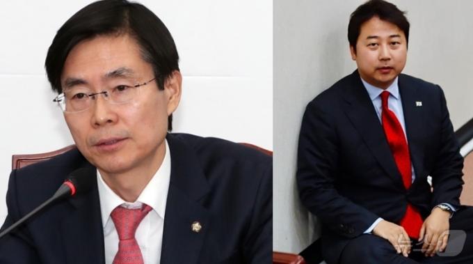 조경태 국민의힘 의원과 장예찬 전 청년최고위원. ⓒ 뉴스1