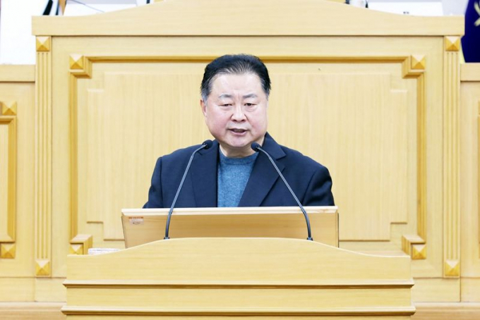 김경일 파주시장이 제251회 파주시의회 제2차 정례회 시정연설에서 내년도 3대 시정운영 방향을 밝혔다. / 사진제공=파주시