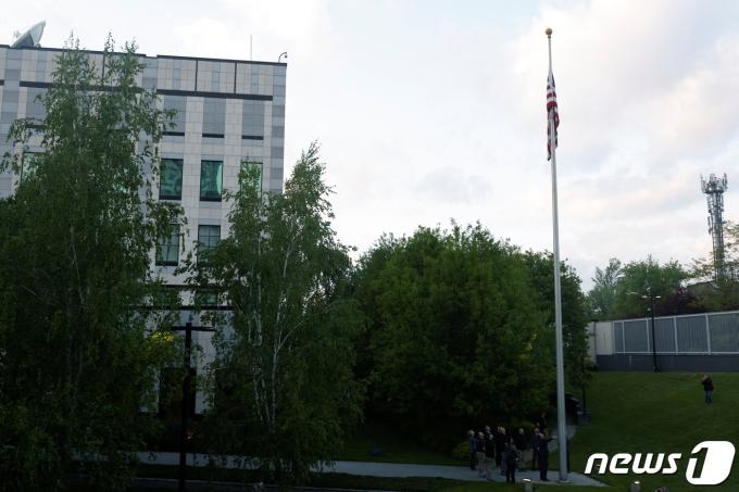 우크라이나 키이우 주재 미국 대사관. <자료사진> ⓒ 로이터=뉴스1 ⓒ News1 정윤영 기자