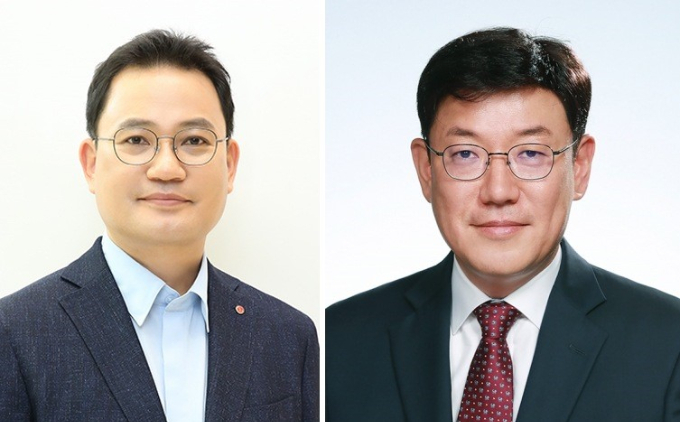 LG생활건강이 2025년도 정기 임원인사를 실시했다. 사진은 강내규 전무(왼쪽)와 노도엽 전무. /사진=LG생활건강