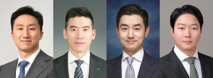 (왼쪽부터)정기선 HD현대 수석부회장, 구동휘 LS MnM 부사장, 김건호 삼양홀딩스 전략총괄 사장, 구형모 LX MDI 사장. / 사진=각 사