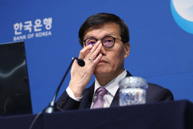 이창용 한국은행 총재가 지난달 11일 서울 중구 한국은행에서 금융통화위원회 기준금리 결정에 관한 기자간담회를 갖고 있다./사진=뉴스1