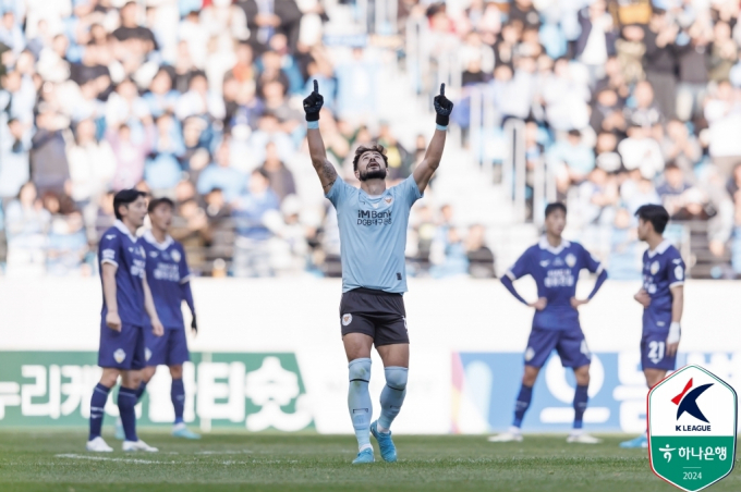 대구FC가 충남아산FC를 연장 접전 끝에 꺾고 K리그1에 잔류했다. 사진은 대구 공격수 세징야의 모습. /사진=한국프로축구연맹