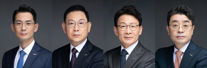 호반그룹이 2025년 정기 임원 인사를 단행하며 핵심사업 경쟁력 제고에 나섰다. 왼쪽부터 김준석 대한전선 부사장, 김용일 호반산업 전무, 강신주 호반호텔앤리조트 전무, 김시한 호반건설 상무. /사진=호반그룹 