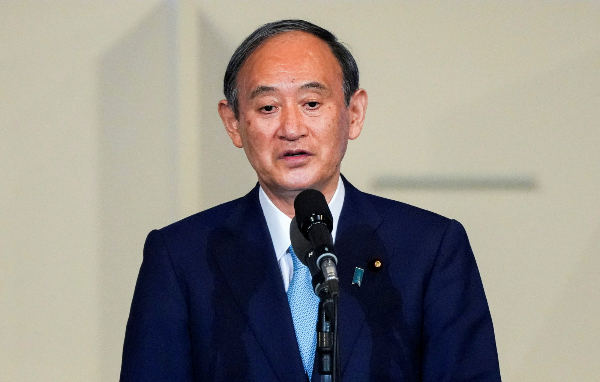 스가 요시히데 전 일본 총리가 한일 국교 정상화 60주년을 앞두고 방한해 윤석열 대통령과의 만남을 조율 중이라는 보도가 나왔다. /사진=로이터