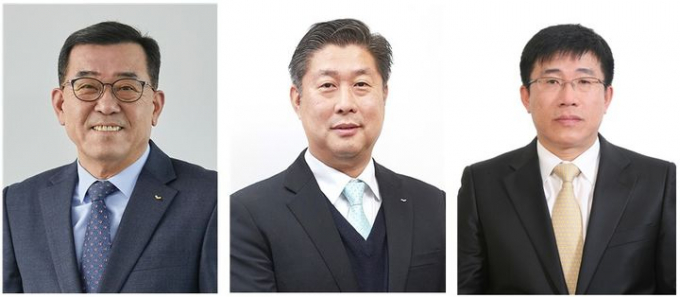 성창모(왼쪽) 세아항공방산소재 대표이사 부사장. 최영준(상무) 동아스틸 대표이사 상무. 조진호(오른쪽) 세아씨엠 대표이사 부사장. /사진=세아그룹