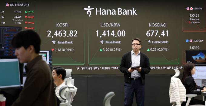 사진은 5일 서울 중구 하나은행 딜링룸. /사진=뉴시스