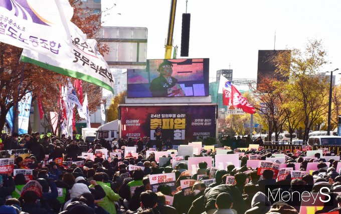 [머니S포토] 총파업 철도노조 외침 