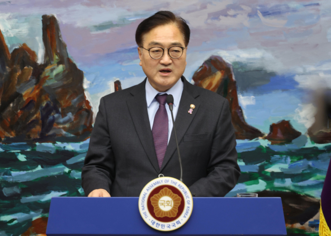우원식 국회의장이 긴급 담화를 통해 "윤석열 대통령은 국회 방문 계획을 유보해달라"고 밝혔다. /사진=뉴시스