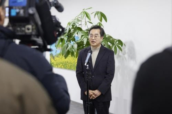 지난 5일 대통령 탄핵안 표결 관련 입장 밝히는 김동연 경기도지사. / 사진제공=경기도 