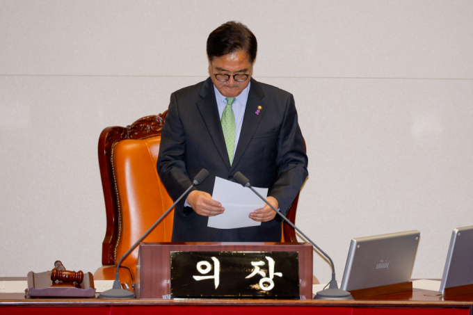 우원식 국회의장이 국민의힘 의원들에게 윤석열 대통령 탄핵소추안 표결에 참여할 것을 촉구했다. /사진=뉴스1  