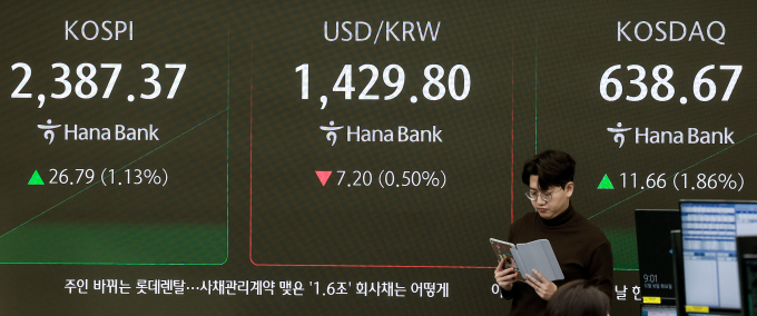 사진은 10일 서울 중구 하나은행 딜링룸. /사진=뉴시스