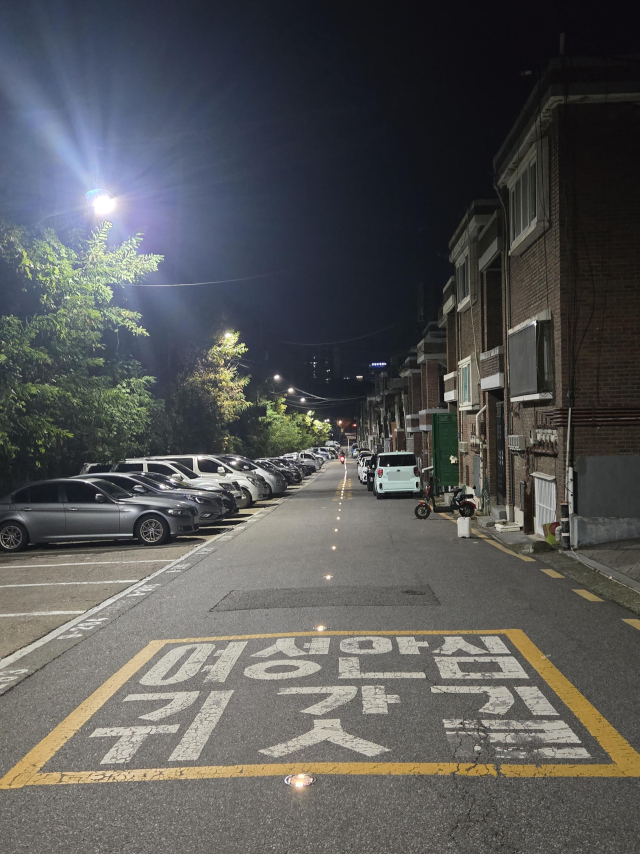 도로표지병 110개를 새것으로 교체 설치한 성남시 중원구 하대원동 여성 안심 귀갓길. / 사진제공=성남시