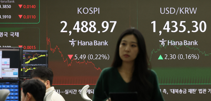 사진은 지난 16일 서울 중구 하나은행 딜링룸. /사진=뉴시스
