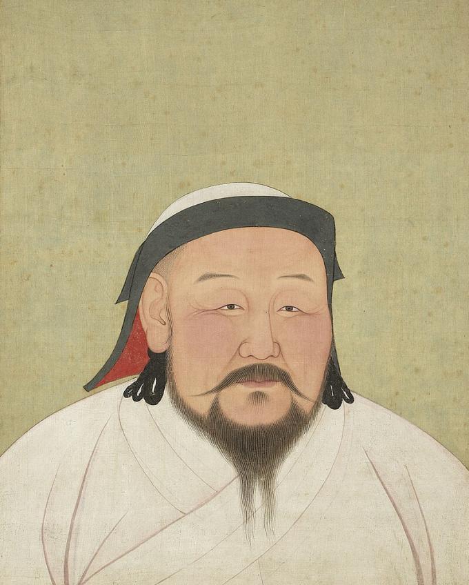 쿠빌라이 칸. (출처: Anige of Nepal - an astronomer, engineer, painter and confidant of Kublai Khan, 채색화(1294), Public domain, via Wikimedia Commons)
