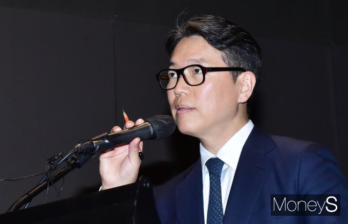 지난달 기자간담회에 참석한 임종훈 한미사이언스 대표. /사진=임한별 기자