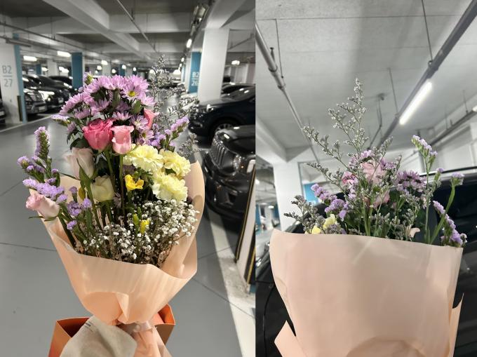 최근 누리꾼 A 씨가 한 꽃집에서 산 10만 원짜리 꽃다발. (온라인 커뮤니티 갈무리)