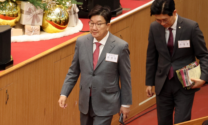 권성동 국민의힘 당대표 권한대행 겸 원내대표가 25일 오전 서울 영등포구 여의도 순복음교회에서 열린 성탄예배에 참석하고 있다./사진=뉴시스  /사진=추상철