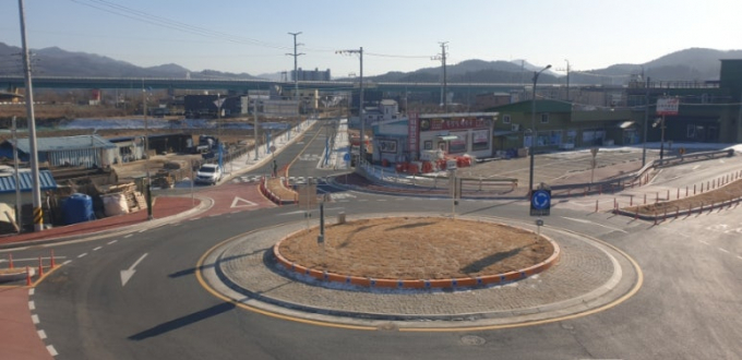 가평군 대곡리 회전교차로 완공된 모습. /사진제공=가평군