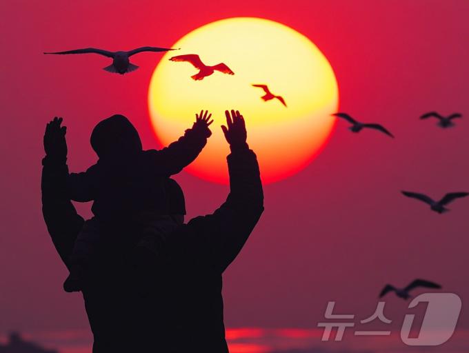 2025 신년기획 '희망'을 주제로 인공지능(AI)이 만든 가상의 이미지. AI 기반 이미지 생성 도구인 미드저니(MidJourney)가 만든 이미지로 새해일출, 희망, 가족, 행복 등의 명령어를 입력한 결과물이다. 2024.12.31/뉴스1 ⓒ News1 박지혜 기자