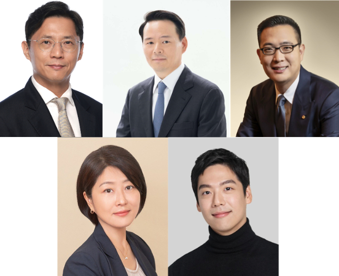 2025년 을사년을 맞아 유통가 뱀띠 최고경영자들의 올해 글로벌·신사업 전략이 주목받는다. 사진은 왼쪽 위부터 시계방향으로 ▲허서홍 GS리테일 대표 부사장·경영전략SU장 ▲허진수 SPC그룹 사장 ▲김동선 한화갤러리아·호텔앤리조트 부사장▲담서원 오리온 한국법인 전무 ▲이선정 CJ올리브영 대표. /사진=각 사