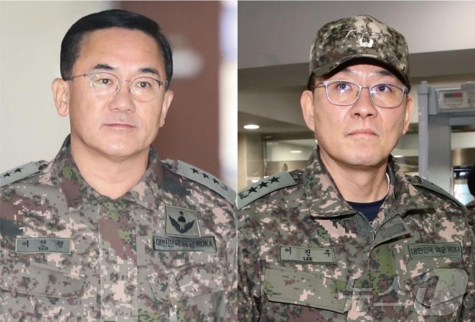 여인형 방첩사령관(왼쪽)과 이진우 수도방위사령관.