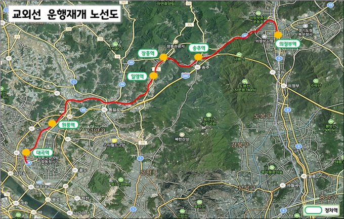 교외선 운행재개 노선도. /사진제공=고양특례시