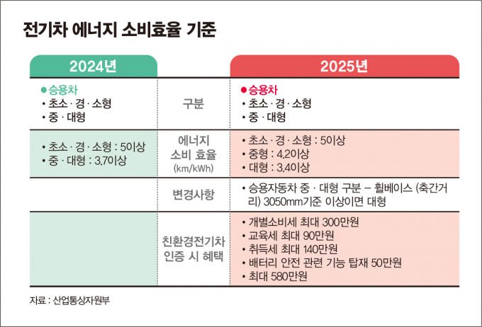 친환경 전기차의 중대형차급 구분이 신설됐다. /그래픽=김은옥 기자