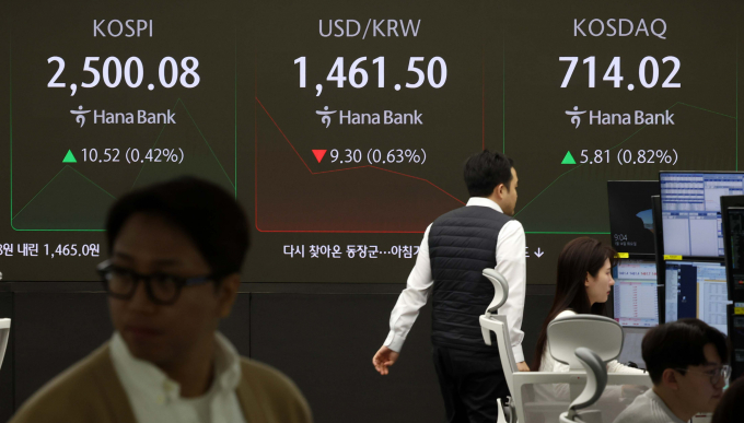 사진은 14일 서울 중구 하나은행 딜링룸. /사진=뉴시스
