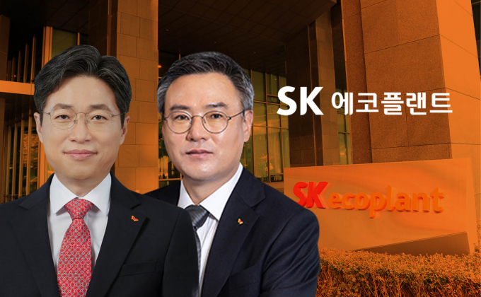 장동현(오른쪽)·김형근 SK에코플랜트 대표이사 부회장·사장이 대내·외 불확실성에 대응하며 IPO를 성공시키기 위한 재무 안정 경영을 추진한다. /그래픽=김은옥 디자인 기자