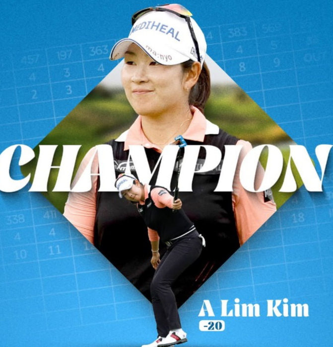 김아림이 미국여자프로골프 개막전에서 우승 트로피를 들어올렸다. 사진은 3일(한국시각) LPGA 투어 힐튼 그랜드 배케이션스 토너먼트 오브 챔피언스 대회에서 우승을 차지한 김아림의 모습. /사진=LPGA 공식 인스타그램 캡처