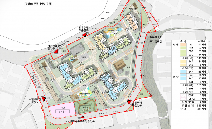 광명3동 가로주택정비사업 배치도. /자료제공=광명시
