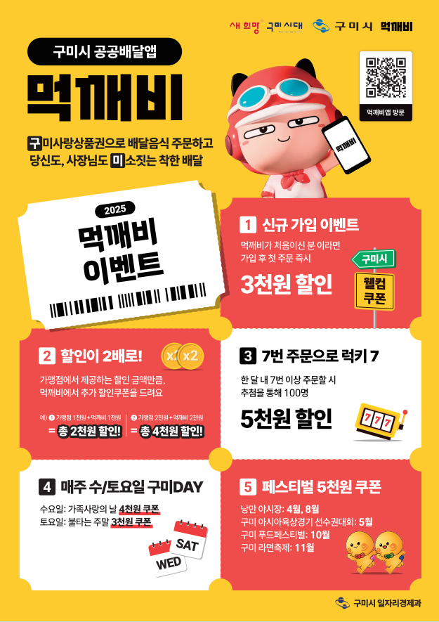 구미시 공공배달앱 '먹깨비' 홍보 포스터/사진제공=구미시