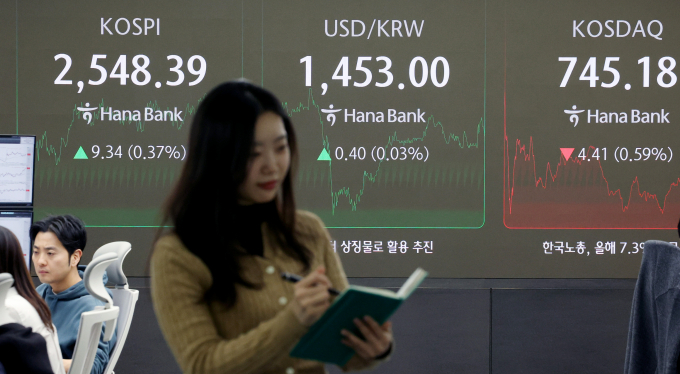 사진은 12일 서울 중구 하나은행 딜링룸. /사진=뉴시스 