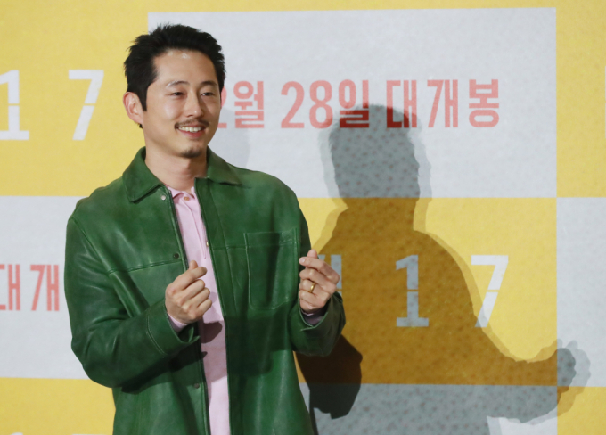 배우 스티븐 연이 20일 서울 강남 메가박스 코엑스에서 진행된 영화 '미키17'(감독 봉준호) 기자간담회에 참석했다. /사진=스타뉴스