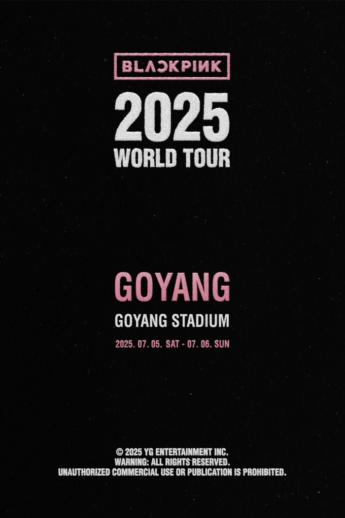 2025년 블랙핑크 월드투어 포스터. /사진제공=YG엔터테이먼트