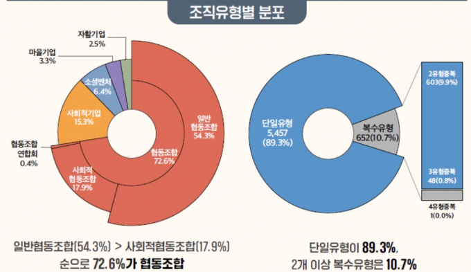 경기도 사회적경제조직, 유형별 분포. /자료제공=경기도사회적경제원.