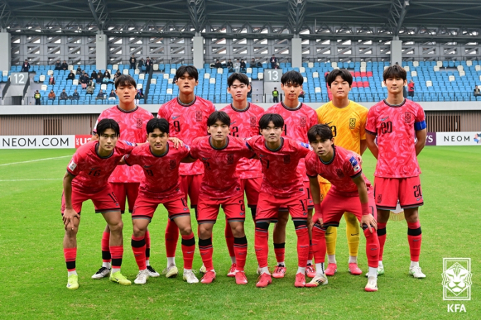 한국 20세 이하 대표팀이 사우디아라비아와 승부차기까지 가는 접전을 벌였으나 결승 진출에 실패했다. 사진은 중국에서 진행된 '2025 아시아축구연맹(AFC) U20 아시안컵'에 출전한 선수단의 모습. /사진=대한축구협회 (KFA) 제공