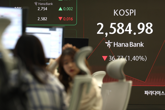 사진은 28일 서울 중구 하나은행 딜링룸. /사진=뉴시스