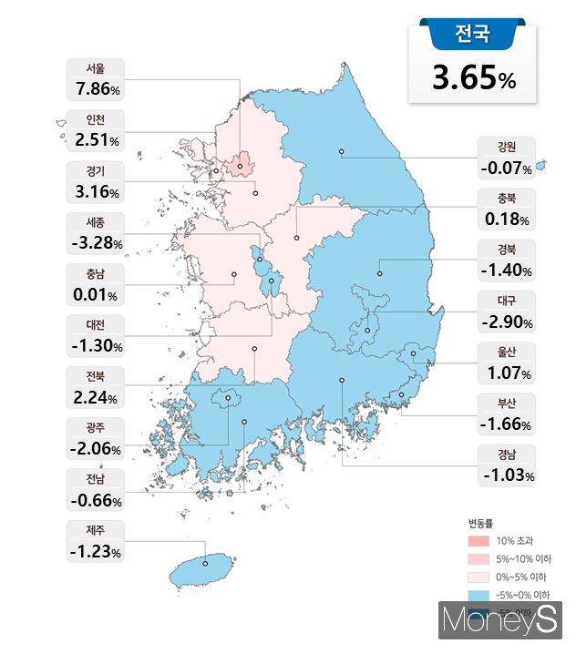 2025년 시도별 공동주택 공시가격 변동률/사진=국토교통부 제공.