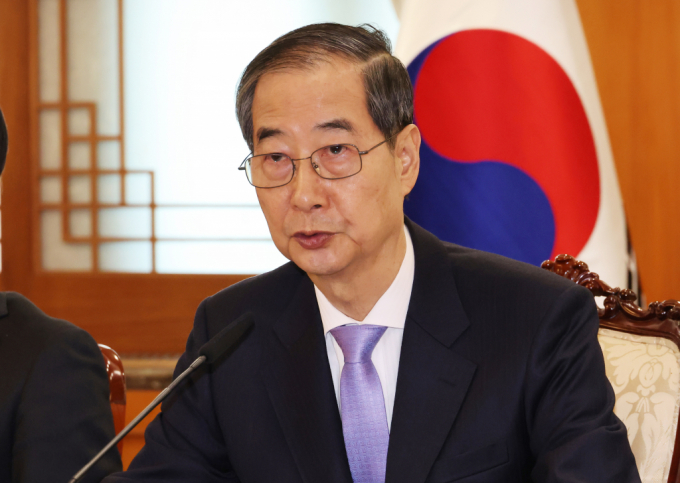 외교부가 24일 한덕수 대통령 권한대행 국무총리의 직무 복귀와 관련해 미국 증 주요국에 설명했다. 사진은 한덕수 대통령 권한대행 국무총리가 24일 정부서울청사에서 열린 국무위원간담회에서 발언하고 있는 모습.  /사진=뉴스1(대통령실통신사진기자단)
