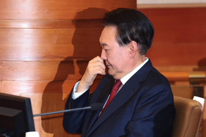 윤석열 전 대통령이 지난 1월21일 오후 서울 종로구 헌법재판소 대심판정에서 열린 탄핵심판 3차 변론기일에 참석하고 있다. / 사진=뉴시스 류현주 기자 