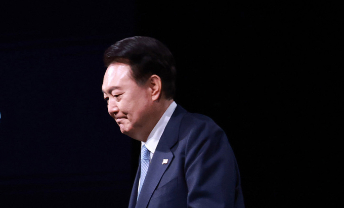 윤석열 대통령이 4일 헌법재판소의 결정으로 대통령직에서 파면됐다. 사진은 지난해 3월 3차 민주주의 정상회의 장관급 회의 개회식에 참석한 윤 전 대통령 모습. /사진=뉴시스