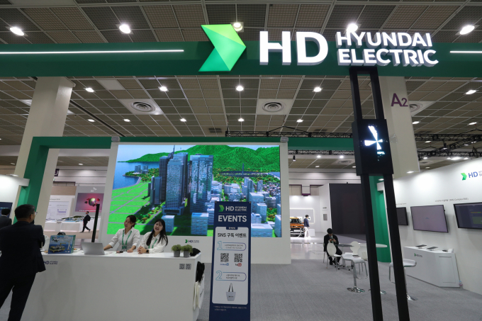서울 강남구 코엑스에서 열린 '그린비즈니스위크 2024'에 설치된 HD현대일렉트릭 부스. /사진=머니투데이