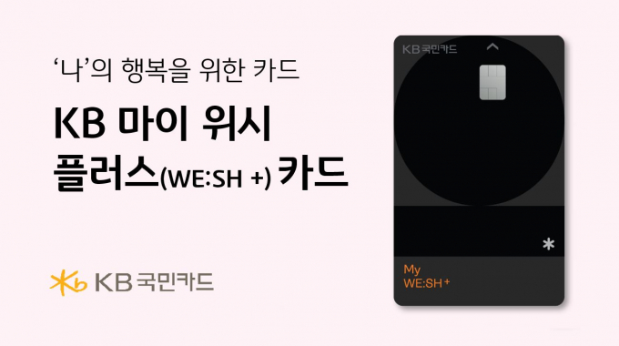 KB국민카드는 '나를 위한 소비에 더 많은 혜택'을 콘셉트로 한 'KB 마이 위시 플러스(My WE:SH+)' 신용카드를 출시했다고 23일 밝혔다./사진제공=KB금융그룹
